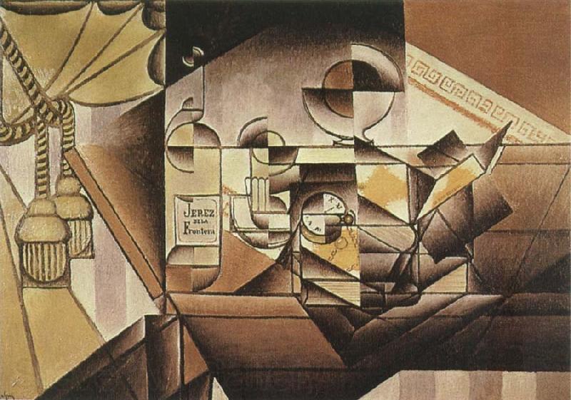 Juan Gris Watch and Bottle Norge oil painting art